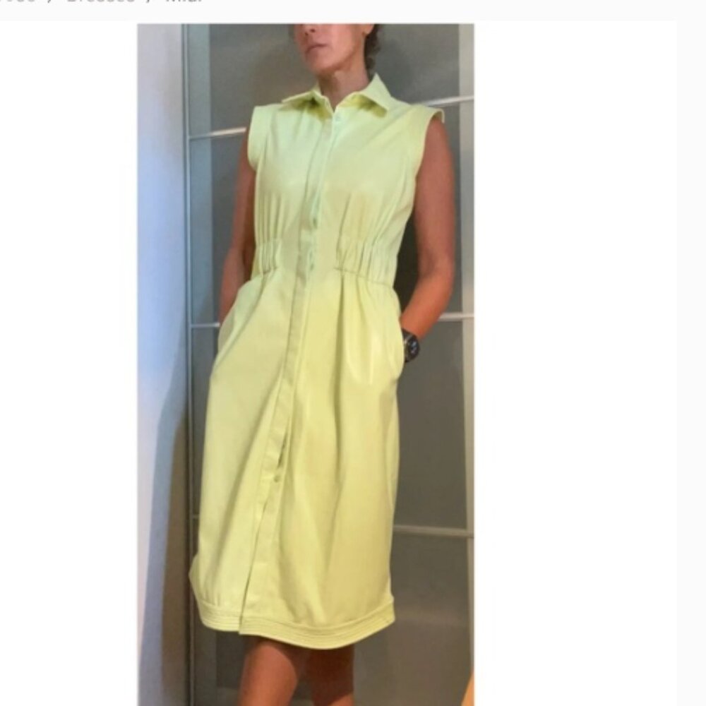 House Of Harlow 1960 Vegan Leather Sleeveless Dress M Green NWT $249